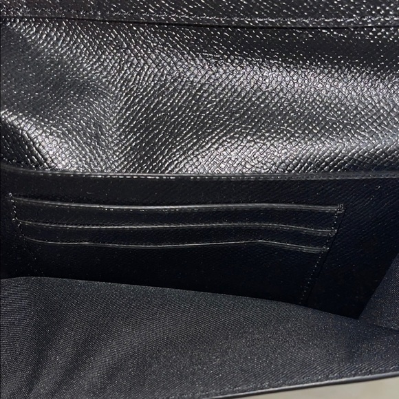 Coach Black Wristlet with Gold Accents Coach Flap Phone Wallet Midnight - Picture 9 of 11